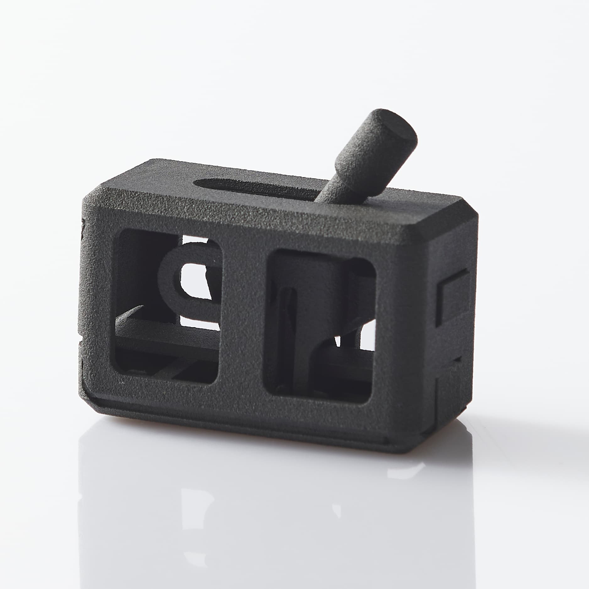 Componente meccanico stampato in 3D con leva